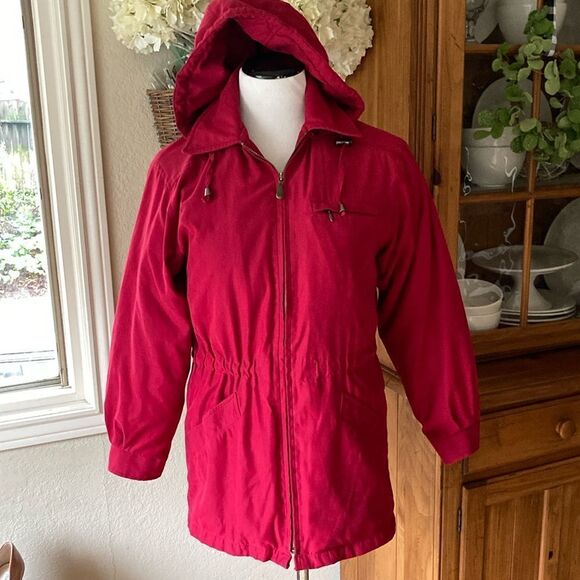 London Fog Little Red Riding Hood Lined Hooded Jacket Size Women’s S - Picture 1 of 12